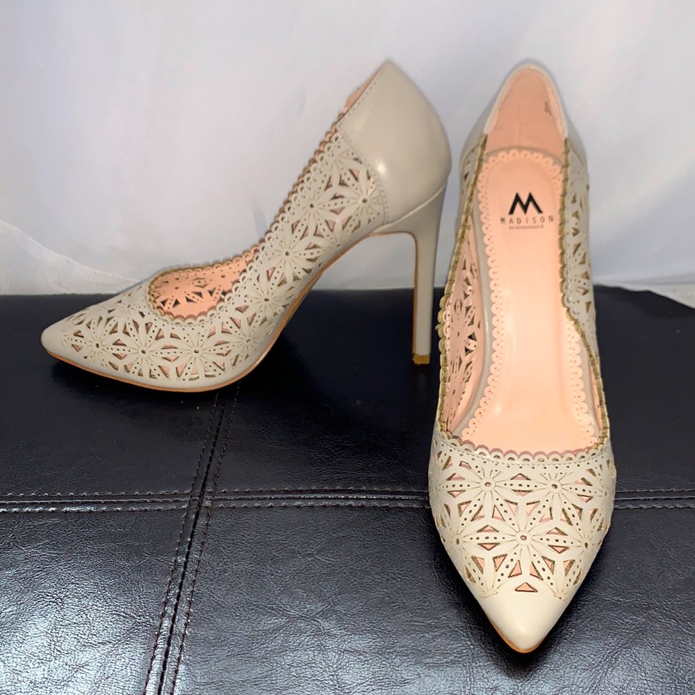 Floral Leather Heels